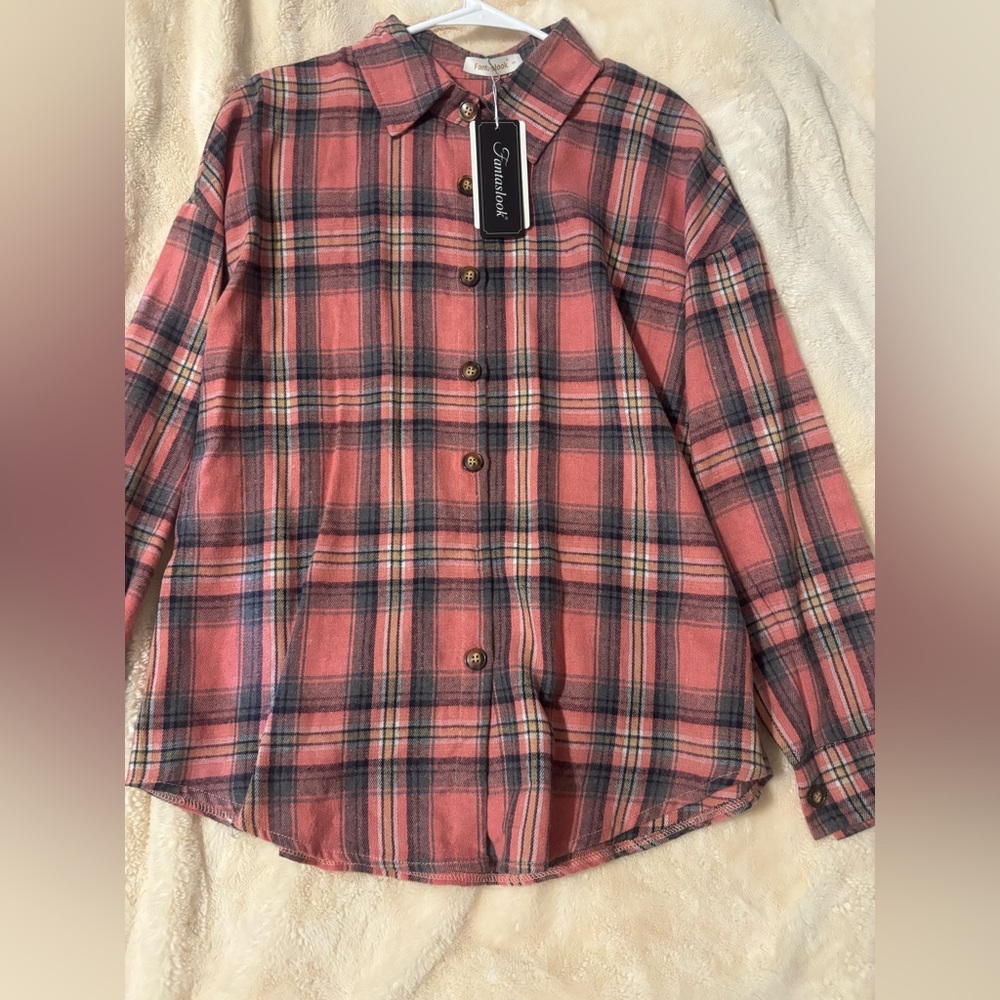 Fantaslook Pink Plaid Shirt